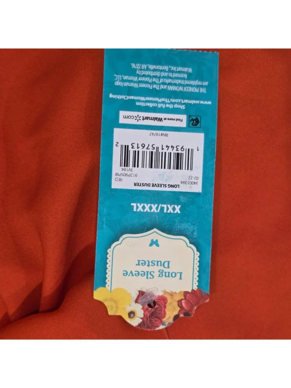The Pioneer Woman Kimono Duster Womens 2X 3X Orange Blue Floral Butterfly Cover - Picture 10 of 11